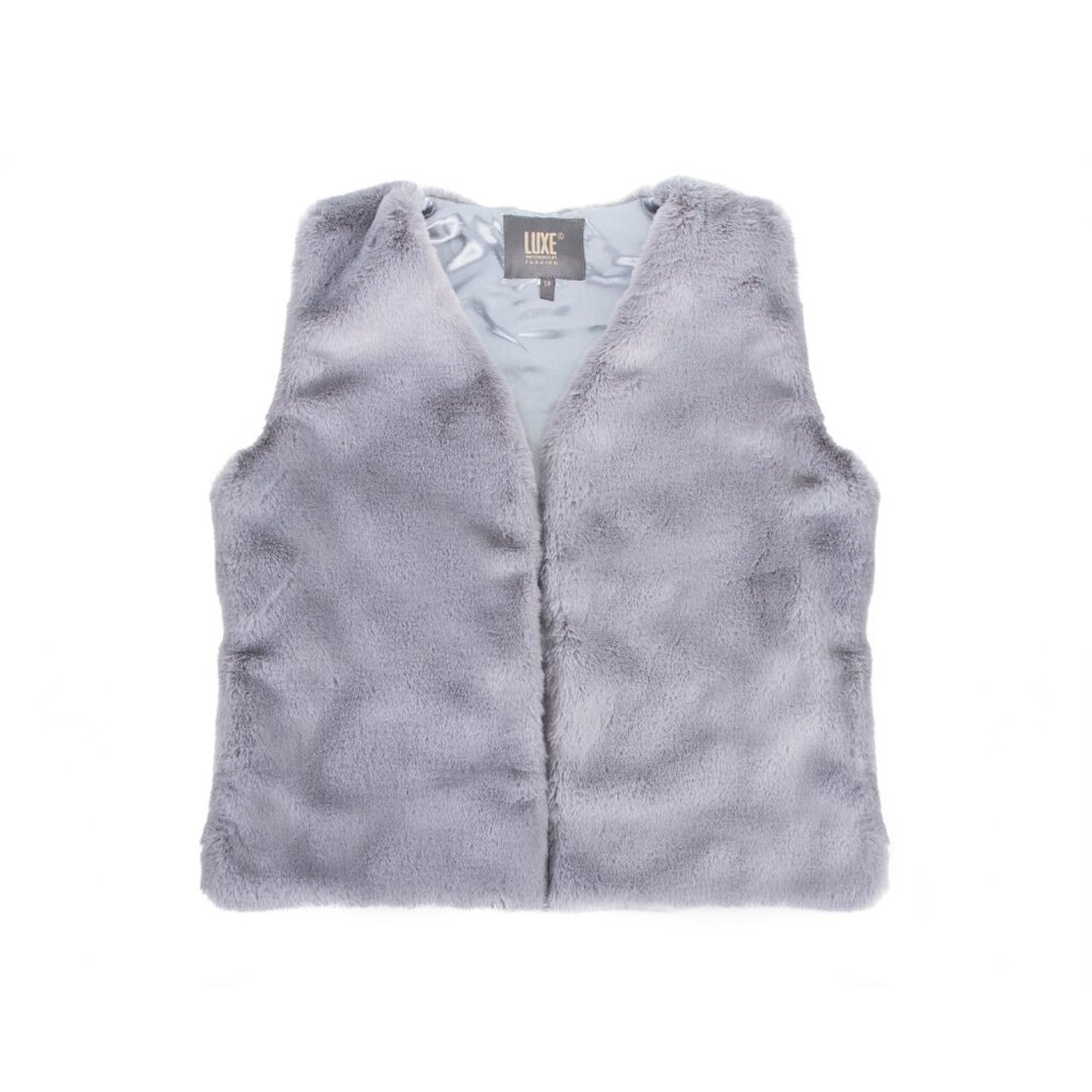 Luxe Fashion Classic Faux Fur Women Vest | 1-Piece | Grey